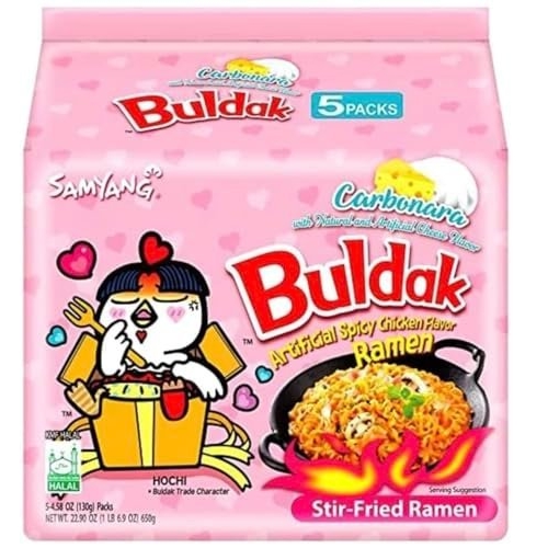 Samyang Carbo Buldak Nuclear Fire Fried Super Hot Spicy Noodle 5 Pack