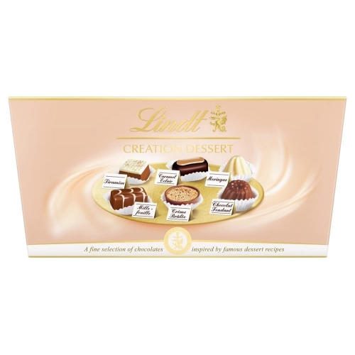 Lindt Creation Dessert - 18 Assorted Fine Dark, Milk and White Chocolate Box Medium, 173g - Gift Present or Sharing Box - Birthday, Celebrations, Congratulations, Thank you (Packaging may vary)