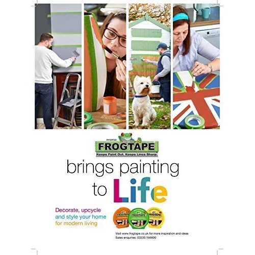 Frog Tape Green Multi Surface Painters Masking Tape, Indoor Painting and Decorating For Sharp Lines and No Paint Bleed 36mm X 41.1m - Image 3