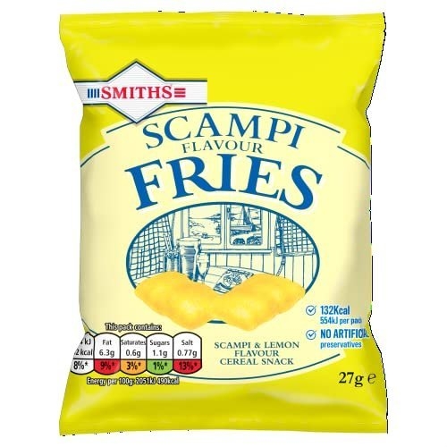 Smith's Savoury Selection Scampi & Lemon Fries 27g (Sheet of 24 Bags) - Scampi and Lemon Flavor Cereal Snack [Packaging may vary] - Image 8