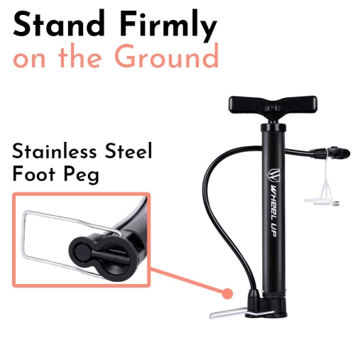 LETTON Portable Bike Floor Pump Automatically Reversible Presta & Schrader Valves Mini Bicycle Air Pump 120PSI with Multifunction Ball Needle - Image 8