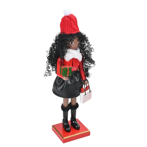Yzdysg Festival Wood Shopping Lady Nutcrackers Figurine Christmas Puppet Figure Toy Decors For Gifting And Tabletop Display - Image 9