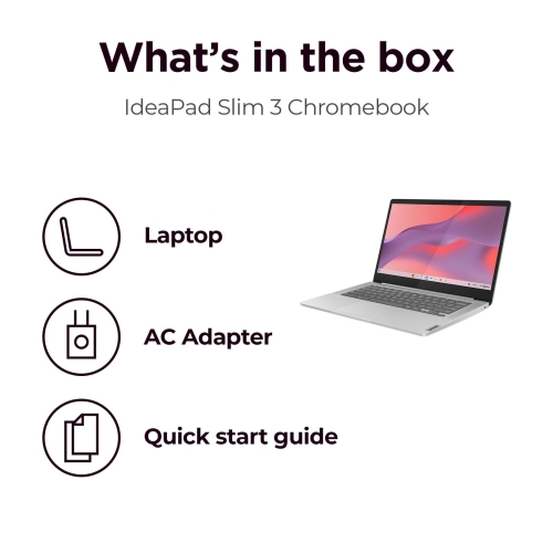 Lenovo IdeaPad Slim 3 Chromebook | 14 Inch FHD Laptop | MediaTek Kompanio 520 | 4GB RAM | 64GB eMMC | Chrome OS | Abyss Blue - Image 2