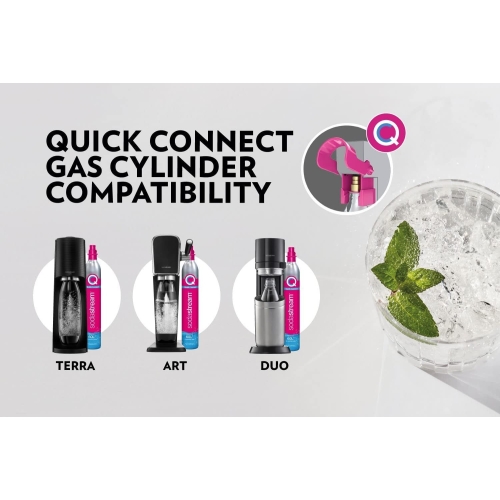SodaStream 60 Litre Spare Gas Cylinder for Sparkling Water Maker, CO2 Cylinder for Making Fizzy Carbonated Water at Home, (Quick Connect, Pink Gas Compatible with Terra, Art, Duo, Gaia, E-Terra) - Image 6