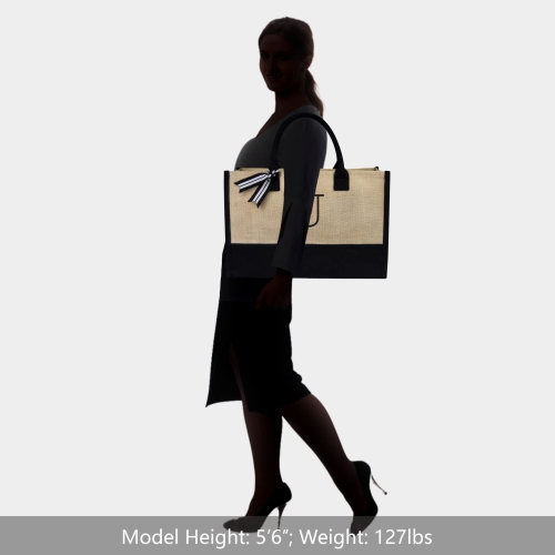 TOPDesign Initial Jute/Canvas Tote Bag, Personalized Present Bag, Suitable for Wedding, Birthday, Beach, Holiday, is a Great Gift for Women, Mom, Teachers, Friends, Bridesmaids (Letter U) - Image 3
