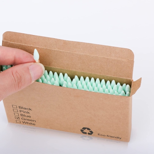 200pcs Natural Bamboo Cotton Swabs, Eco-Friendly & Biodegradable – Comfortable and Soft,Plastic Free Double Ear Sticks for Ears Cleaning and Makeup,Dirt Removal,Crafts,Painting (Green) - Image 5