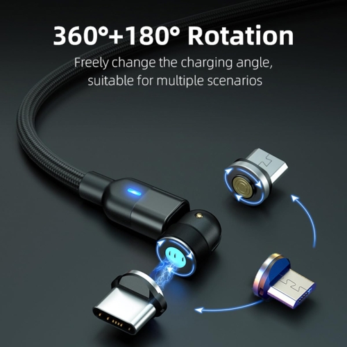 P-TECHUK Fast Charging Magnetic Data Cable, Magnetic Charging Cable with Data Transmission. Type C and Micro Usb connectors - A17 Black (1M 2M Cables, 1 x Tip Holder, 6 x Tips) - Image 3