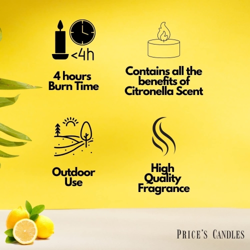 Price's Candles Citronella Tealights Pack of 25 (Citronella Range) - Image 3