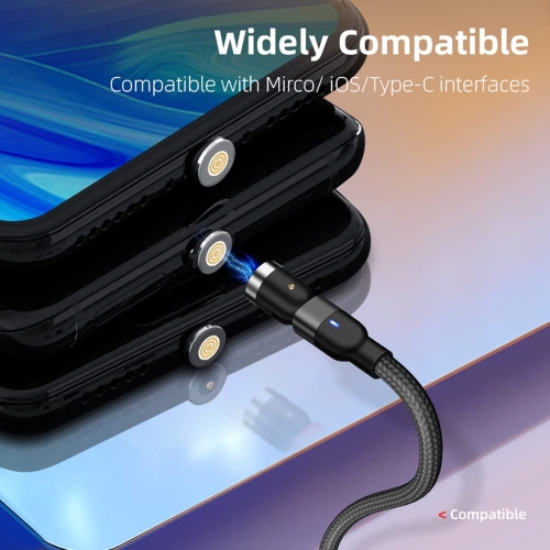 P-TECHUK Fast Charging Magnetic Data Cable, Magnetic Charging Cable with Data Transmission. Type C and Micro Usb connectors - A17 Black (1M 2M Cables, 1 x Tip Holder, 6 x Tips) - Image 6