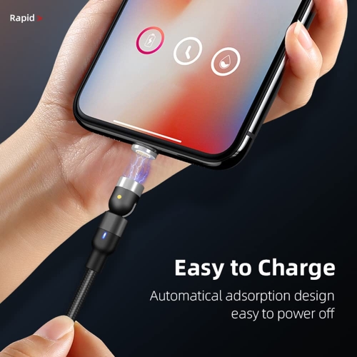 P-TECHUK Fast Charging Magnetic Data Cable, Magnetic Charging Cable with Data Transmission. Type C and Micro Usb connectors - A17 Black (1M 2M Cables, 1 x Tip Holder, 6 x Tips) - Image 2