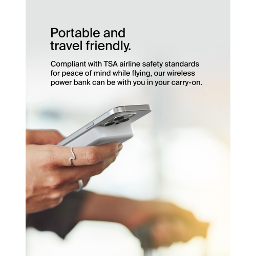 Belkin BoostCharge Pro Wireless Power Bank 10000mAh with Qi2, MagSafe Compatible Portable Charger + Built-in Pop-up Kickstand - For iPhone 16, 16 Plus, 16 Pro, 16 Pro Max, iPhone 15, and More - White - Image 6