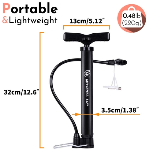 LETTON Portable Bike Floor Pump Automatically Reversible Presta & Schrader Valves Mini Bicycle Air Pump 120PSI with Multifunction Ball Needle - Image 12
