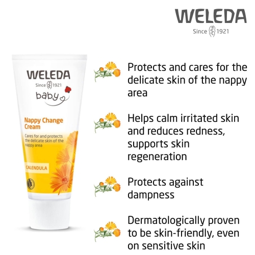 Weleda Baby Nappy Cream w. Calendula, Natural Nappy Rash Ointment, Baby Cream for Newborn Up, Baby Barrier Cream & Baby Balm for Bottoms Cares & Protects Delicate Skin by Weleda Baby Skincare - 75ml - Image 4