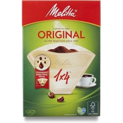 Melitta Original Coffee Filters, 80 per Box, Size 1x4, For Filter Coffee Machines, Natural Brown