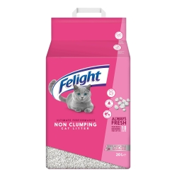 Felight Non-Clumping Cat Litter (20L Bag) - Antibacterial Silverfresh Technology, Prevents Odours for up to 10 Days, Made in the UK