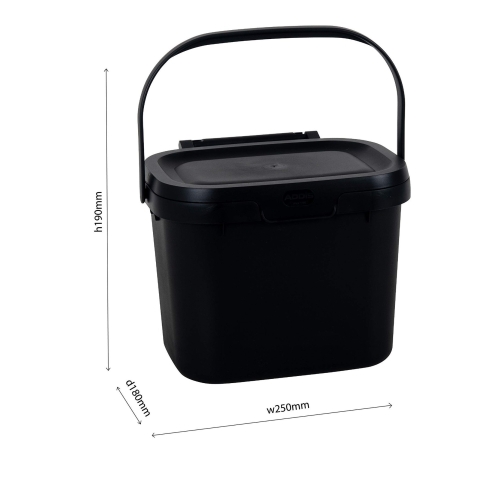Addis Everyday Kitchen Food Waste Compost Caddy Bin, 4.5 Litre, Air Blue, 518695 - Image 6
