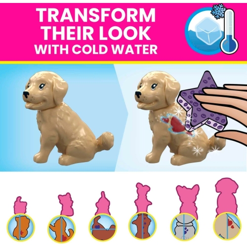 MEGA Barbie Color Reveal Building Toy Playset, Train n Wash Pets with 152 Pieces, 15 Surprises, Accessories and 6 Pets, Kids Age 5+ Years, HHP89 - Image 3