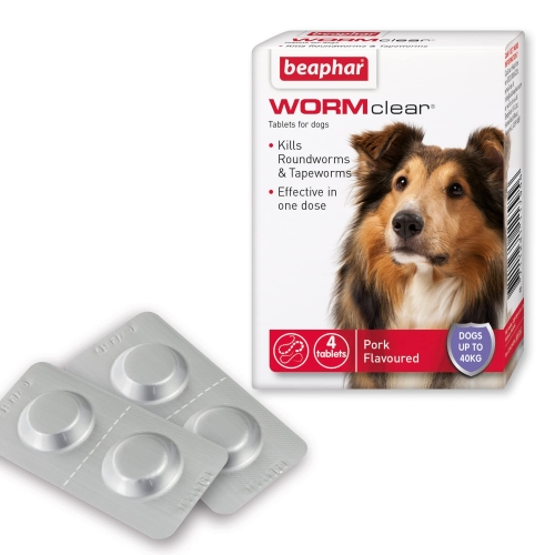 Beaphar | WORMclear® Tablets for Dogs up to 40kg | Kills All Common UK Intestinal Worms (Roundworms & Tapeworms) | Vet Strength Treatment | Pork-flavoured | 4 tablets - Image 6