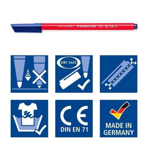 STAEDTLER 326 WP20 Noris Fibre-Tip Colouring Pens - Assorted Colours (Pack of 20) - Image 3