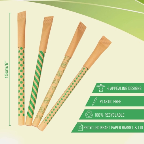 leaf boat Eco Friendly Paper Pens/Pack of 10 or 24 with Metal Ink Chamber/Low Waste gift/Biro Pens/Black/Recyclable/Eco Friendly Products/Stationery/Paper Packaging/Zero Waste/Plastic Free - Image 8