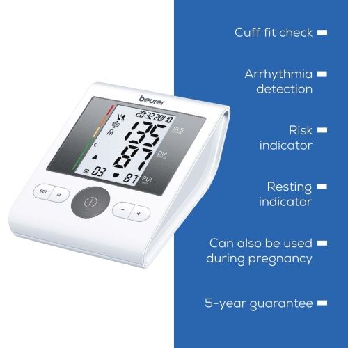 Beurer BM28 Automatic Blood Pressure Monitor with Patented Resting Indicator for Accuracy, Clinically Validated, Blood Pressure Machine with Colour-Coded Risk Indicator, Suitable during pregnancy - Image 3