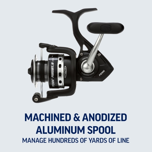 PENN Pursuit IV Spinning, Fishing Reel, Spinning Reels, Sea - Inshore Fishing, Spin Fishing, Jig, Lure Reel for All-Round Use, Boat, Kayak, Shore, Unisex, Black Silver, 5000 - Image 3