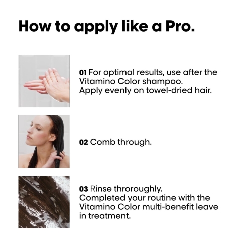 L’Oréal Professionnel Conditioner With Resveratrol, For Coloured Hair, Serie Expert Vitamino Colour, 200 ml - Image 3