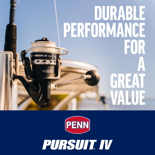 PENN Pursuit IV Spinning, Fishing Reel, Spinning Reels, Sea - Inshore Fishing, Spin Fishing, Jig, Lure Reel for All-Round Use, Boat, Kayak, Shore, Unisex, Black Silver, 5000 - Image 9