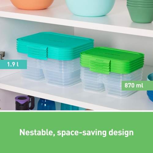 Sistema NEST IT Meal Prep Containers | 870 ml | Airtight Food Storage Containers with Compartments & Lids | School Lunch Boxes | BPA-Free | Green | 5 Count - Image 8
