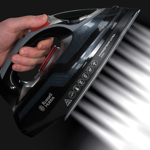 Russell Hobbs Power Steam Ultra Iron, Ceramic Non-stick soleplate, 210g Steam Shot, 70g Continuous steam, 350ml Water Tank, Self-clean, Anti-calc & Anti-drip function, 3m Cord, 3100W, 20630 - Image 6