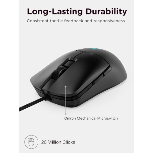 Lenovo Legion M300s RGB Gaming Mouse (6 programmable buttons, up to 8000 DPI, Compatible with NVIDIA reflex) - Shadow Black - Image 2