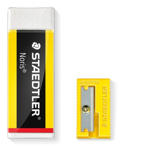 STAEDTLER 526 N-S1BK Noris Eraser & Single-Hole Sharpener (Pack of 2 Pieces) - Image 4