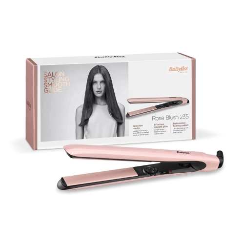 BaByliss Rose Blush 235C Hair Straighteners, Extra-long titanium ceramic plates for smooth gliding, Ultra-fast heat up, 13 heat settings up to 235°C, pink - Image 9