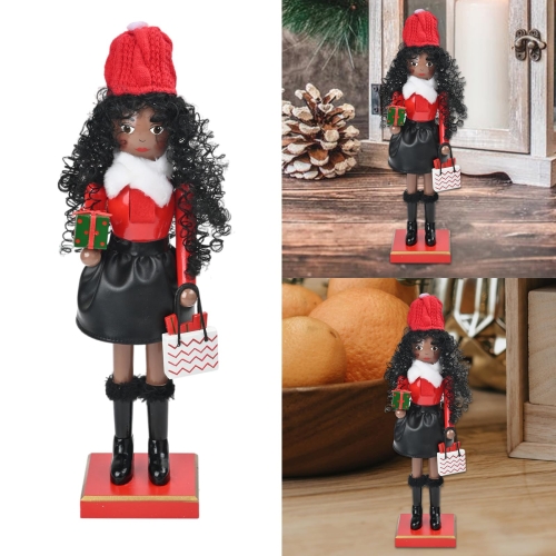 Yzdysg Festival Wood Shopping Lady Nutcrackers Figurine Christmas Puppet Figure Toy Decors For Gifting And Tabletop Display - Image 10