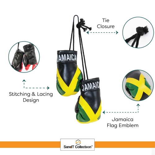 SandT Collection Country Flag Mini Boxing Gloves - Hanging Punching Gloves, Jamaican, One size - Image 3