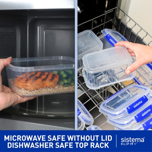 Sistema KLIP IT Food Storage Containers | 2 L, 1 L, 400 ml, 200 ml | Airtight & Stackable Meal Prep Containers with Lids | School Lunch Boxes & Snack Boxes | 12 Count (6 Containers with Lids) - Image 6
