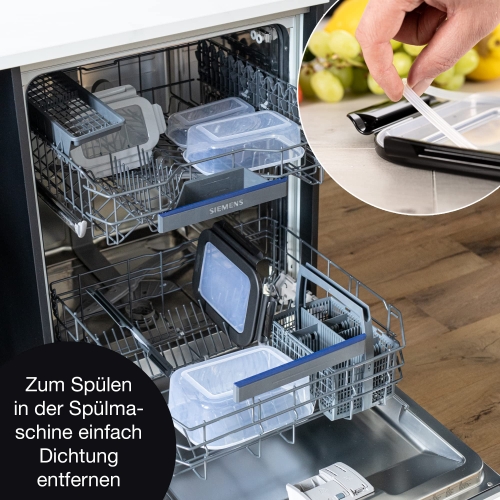 Moritz & Moritz Set of 3 Food Storage Containers with Lid, BPA-Free Food Container, Microwave-Safe, Click-Lock Freezer Containers, Square - Image 6