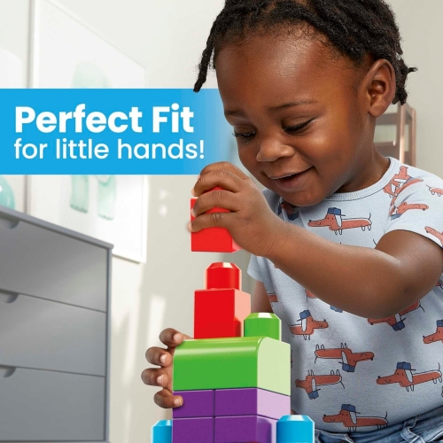 MEGA BLOKS Big Building Bag building set with 60 big and colorful building blocks, and 1 storage bag, toy gift set for ages 1 and up, DCH55 - Image 7