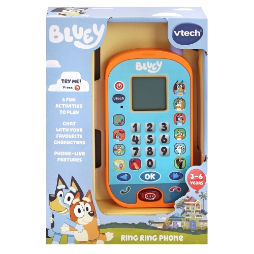 VTech Bluey Ring Ring Learning Phone, Official Bluey Toy, Interactive Role Play Phone, Toy Phone with Voice Activation, Games & Numbers, Educational Gift for Children Ages 3, 4+ Years, English Version - Image 4