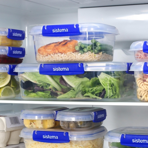 Sistema KLIP IT PLUS Leakproof Food Storage Containers | 1 L | Airtight & Stackable Meal Prep Containers with Lids | School Lunch Boxes | BPA-Free | 3 Count - Image 2