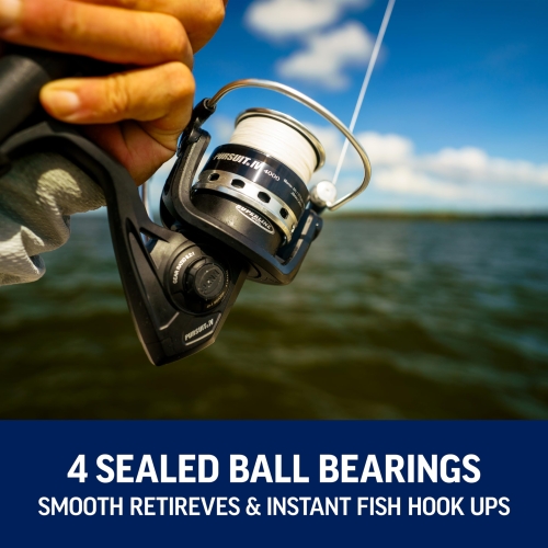 PENN Pursuit IV Spinning, Fishing Reel, Spinning Reels, Sea - Inshore Fishing, Spin Fishing, Jig, Lure Reel for All-Round Use, Boat, Kayak, Shore, Unisex, Black Silver, 5000 - Image 4
