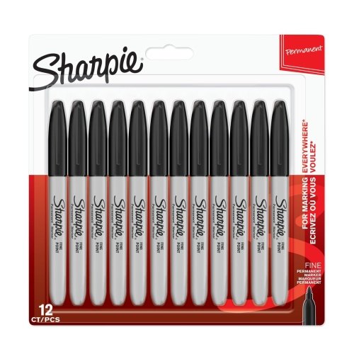 Sharpie Permanent Markers | Fine Point for Bold Details | Black Ink | 12 Marker Pens