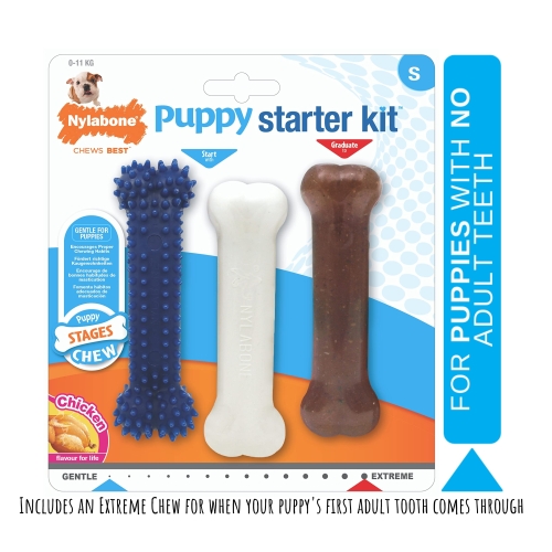 Nylabone Puppy Starter Kit, Pack of 3 Dental Dog Chew Bones, Teething, Gentle, Graduate, Small, for Puppies Up to 11 kg - Image 7
