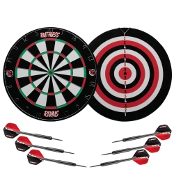Ruthless Rivals Family Dart Board Game | 18*1 Double Sided Dartboard Set Including 2 Sets of Darts (DB074)