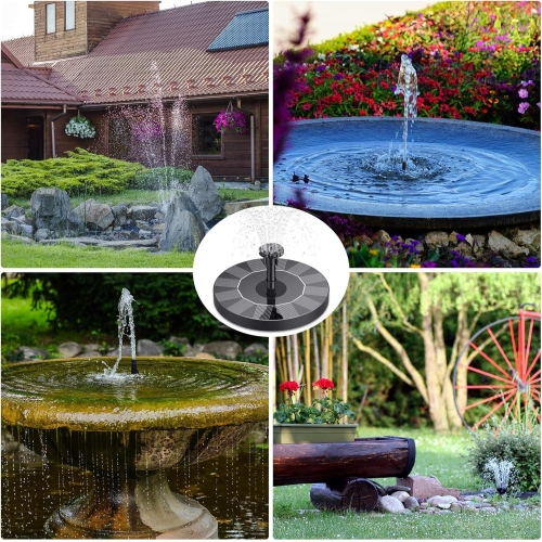 AISITIN Solar Water Fountain, Solar Powered Water Fountain with 6 Nozzles, Floating Solar Pond Pump for Bird Bath, Garden, Pond, Pool and Fish Tank - Image 2