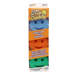 Scrub Daddy Colors, Sponge Scrubber Multipack, Dish Sponges for Washing Up, Texture Changing Non Scratch Scourers, Cleaning Products for Kitchen & Bathroom, Odour Resistant, Dishwasher Safe, Pack of 3