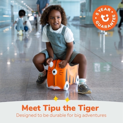 Trunki Children’s Ride-On Suitcase and Kid's Hand Luggage | Perfect Toy Gift for Toddler Boys & Girls: Tipu Tiger (Orange) - Image 4