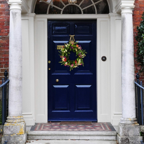TianBao Artificial Door Wreath Green Leaf Wreath, Wreaths For Front Door, Four Seasons Outdoor Ornaments for Home Bedroom Wall Party and Festival Celebration Decor - Image 2