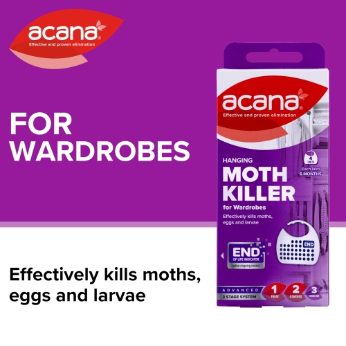 Acana Hanging Moth Killer & Freshener, 4 Pack - Lavender Fragrance, Natural Oils - For Wardrobes - Protects Clothing & Bedding - Each Lasts 6 Months - Image 5
