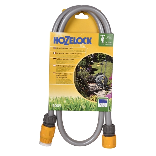 HOZELOCK - Universal Connection Kit ø 13 mm (1/2") 1.5 m : Connection Adapter for Reel - Cart, Supplied with 1 Tap Connector Ø 21mm - 26.5mm [6005R0000], Grey, Yellow - Image 3